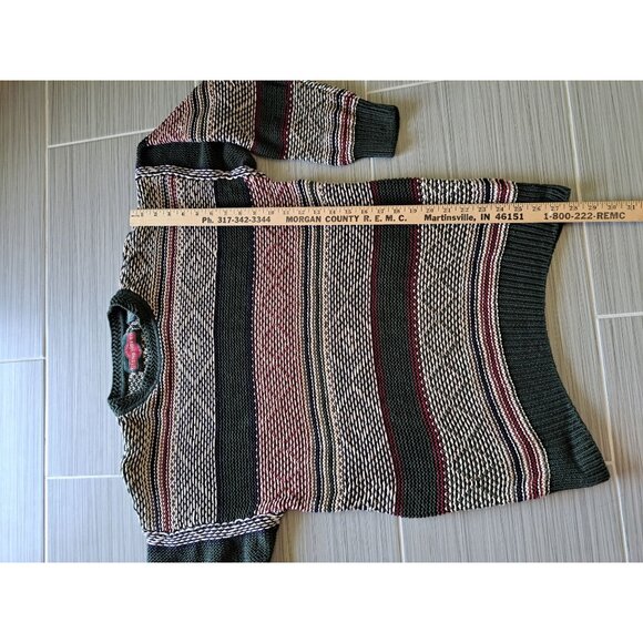 Vintage Stone Haven Classic Wear Striped Heavy 3D Knit Sweater L Grunge Men's - Picture 9 of 11
